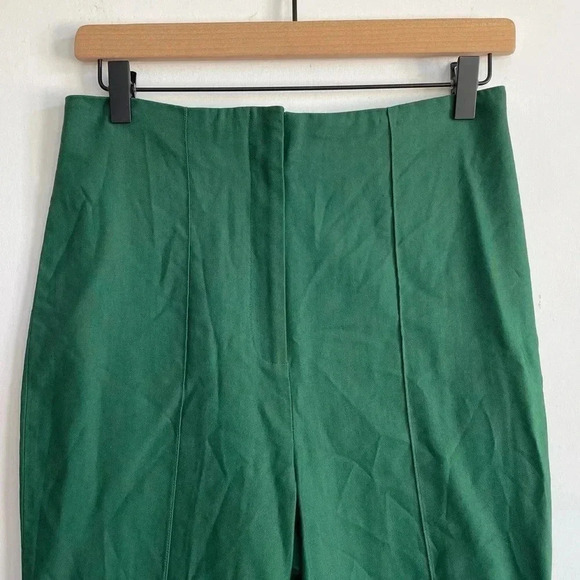 NWT Diane Von Furstenberg High Waisted Skinny Pant Bottle Green Pleated 4 - Picture 4 of 11